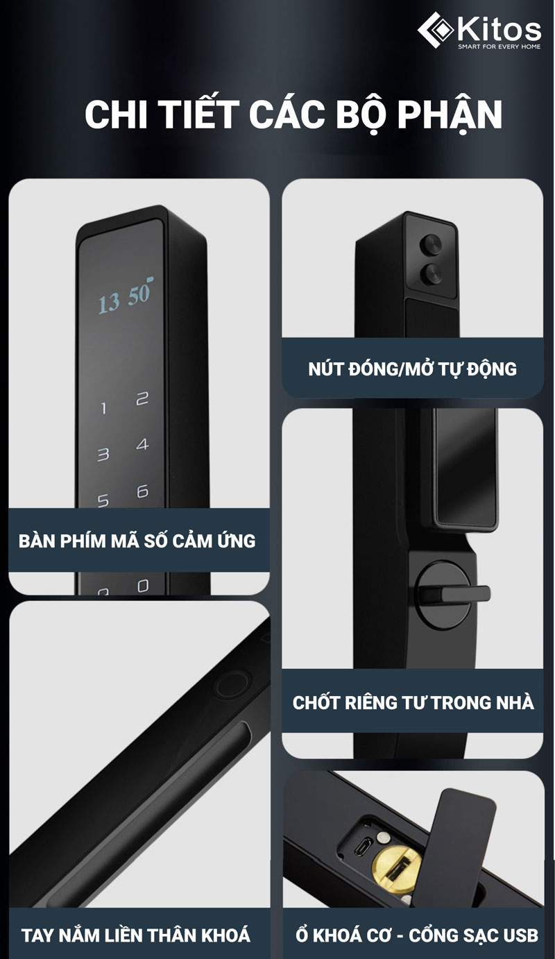 Khoá cửa nhôm Kitos KT-AL110